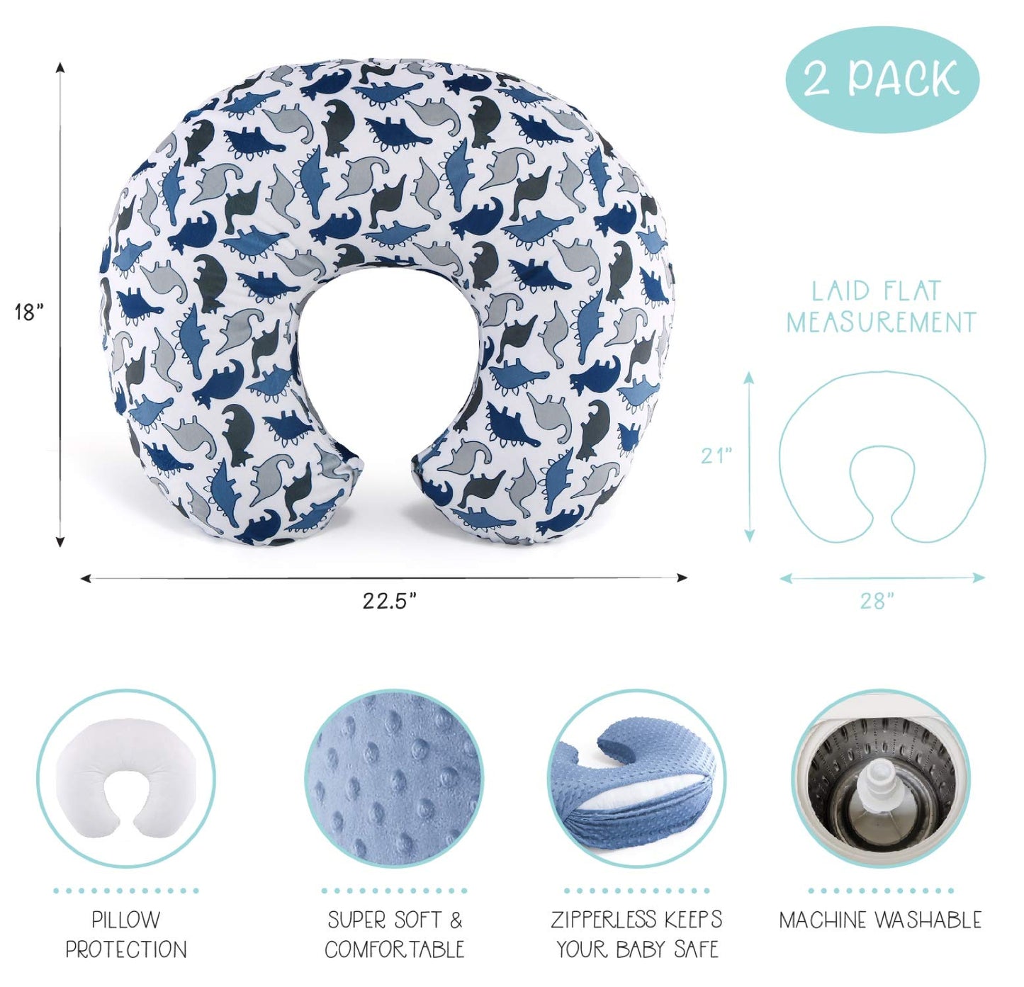 The Peanutshell Juego de 2 fundas de almohada de lactancia