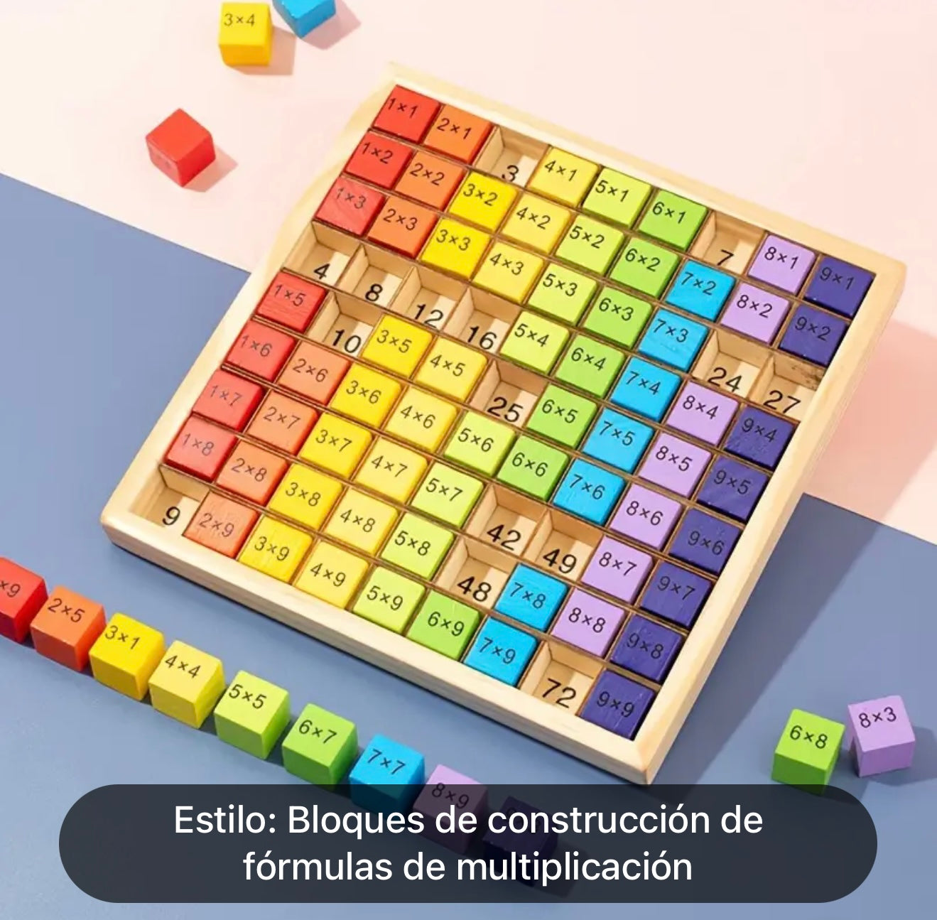 Rompecabezas de madera de multiplicaciones