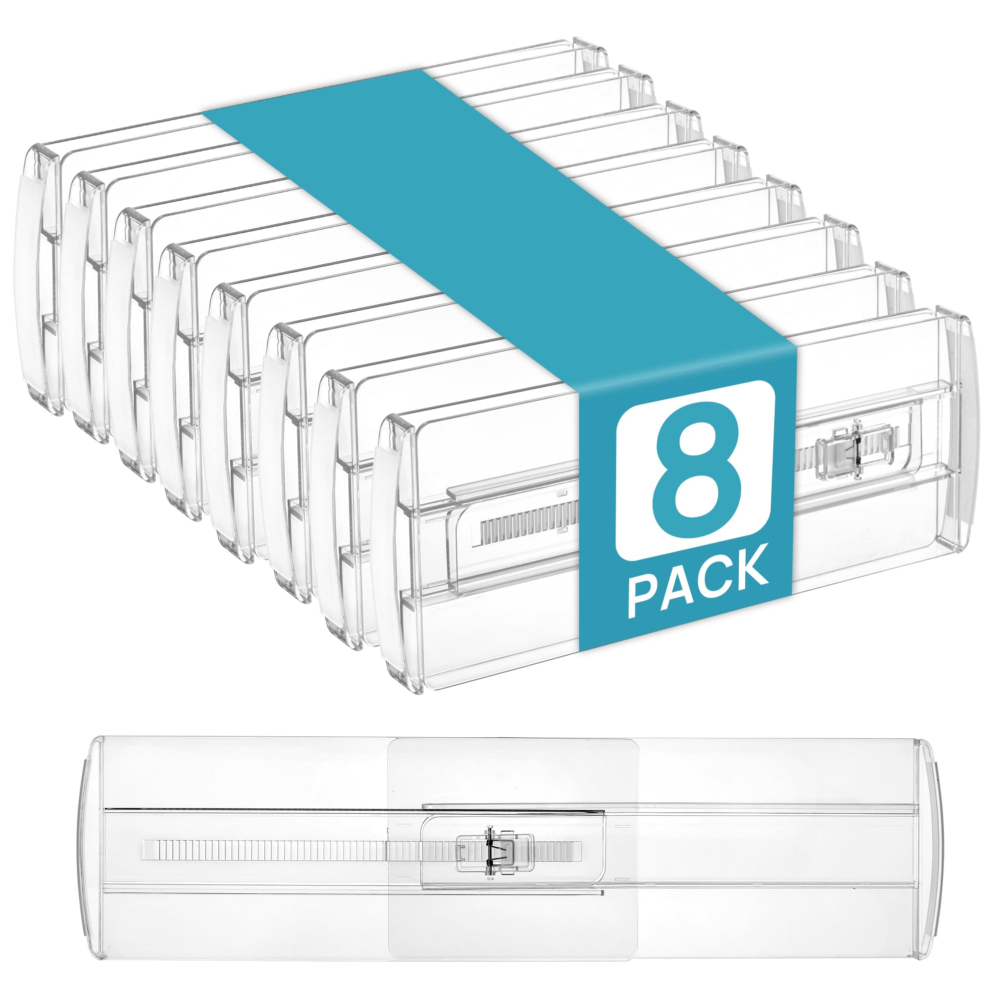 Vtopmart Paquete de 8 separadores de cajones para ropa, 4 pulgadas de alto 10.2 a 16.6 pulgadas