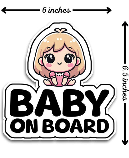 Pegatina para coche "Bebé a bordo", diseño cabello color café