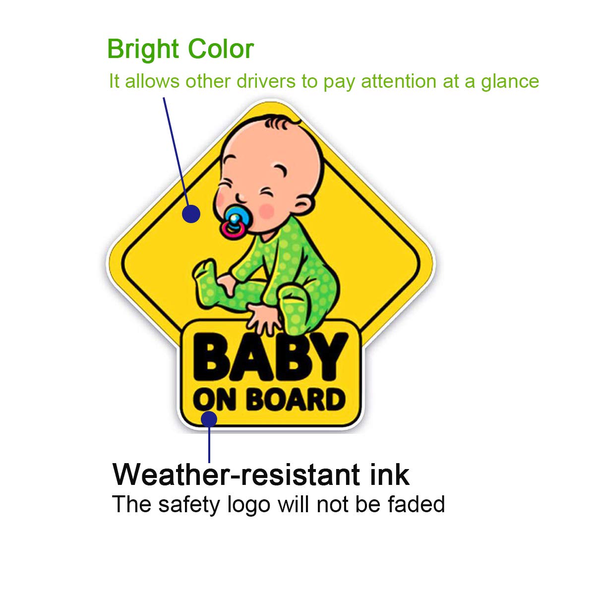 Calcomanía de advertencia de seguridad para conductor