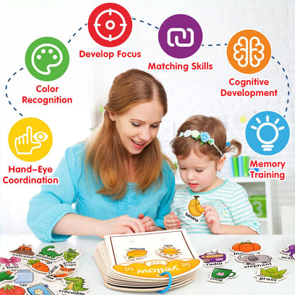 Montessori Busy Book - Juguetes de clasificación de colores para niños