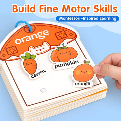 Montessori Busy Book - Juguetes de clasificación de colores para niños