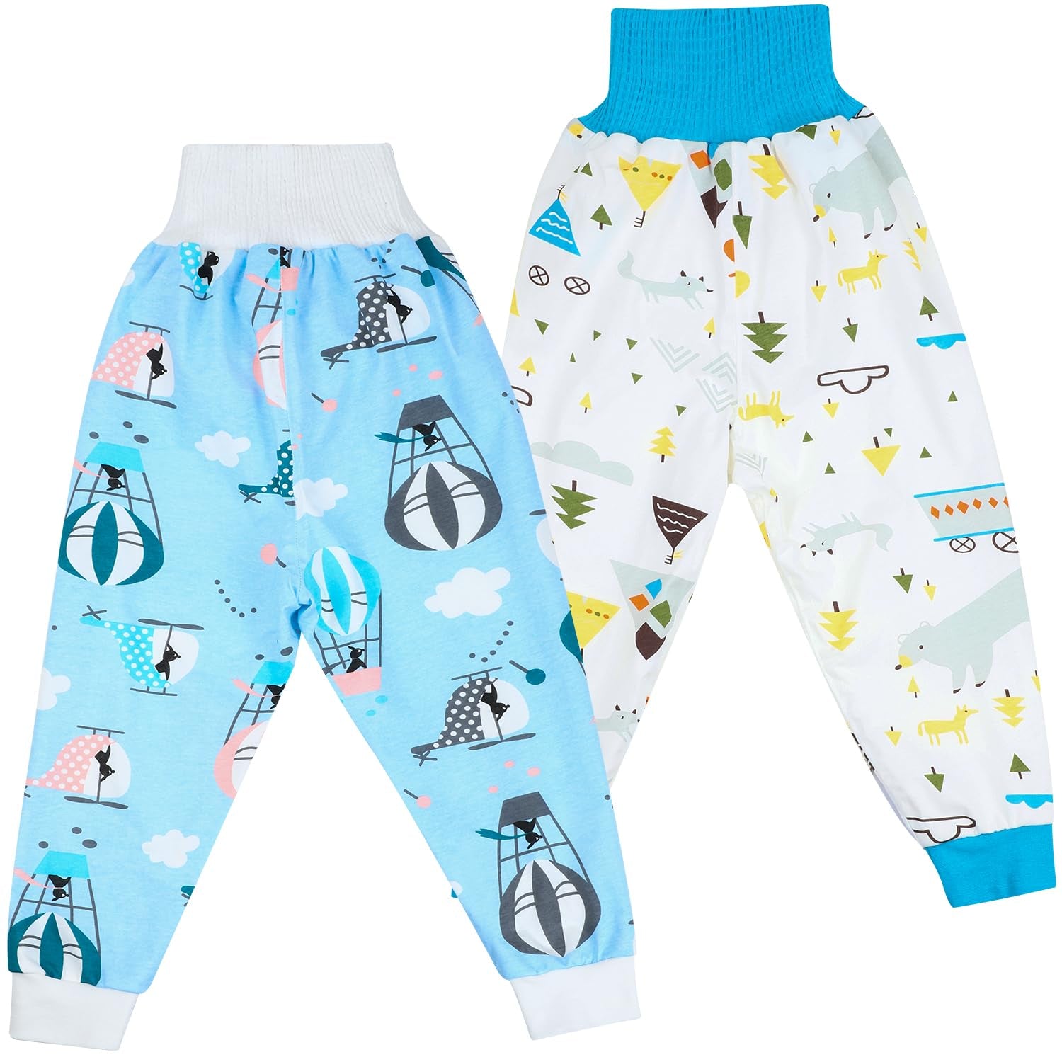 MooMoo Pantalones de pañales impermeables para bebés para aprender a ir al baño, paquete de 2, talla 3-5 años