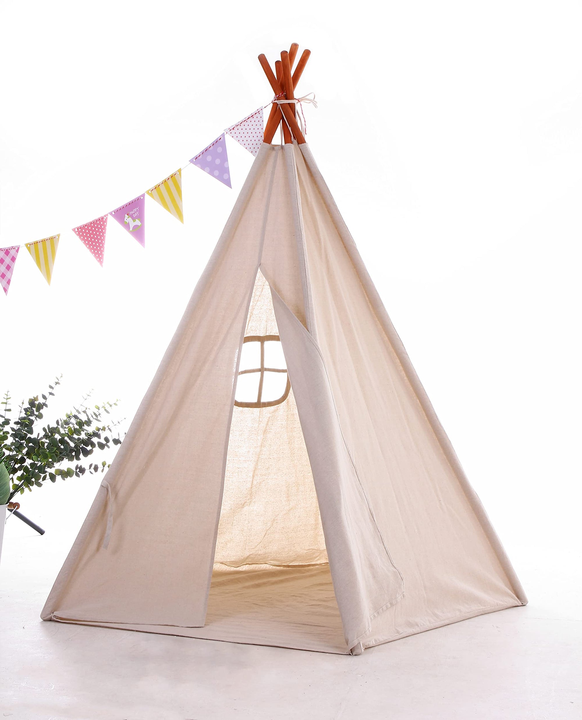 Miyaya Tienda de campaña india grande de lona