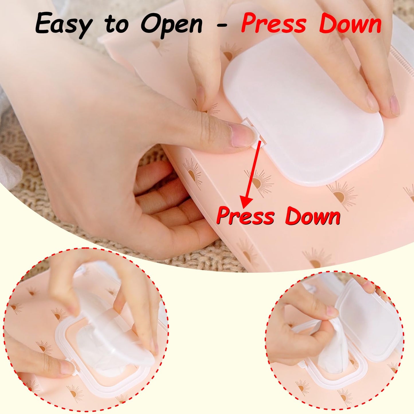 Estuche portátil recargable para toallitas para bebés