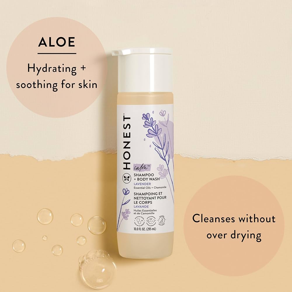The Honest Company Babe's Mini Must Haves - Set de regalo | Esenciales hipoalergénicos para el baño de lavanda