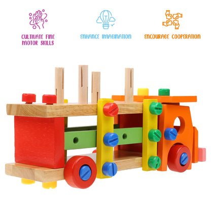 Juego de herramientas de madera para construir vehículos de Boxiki Kids