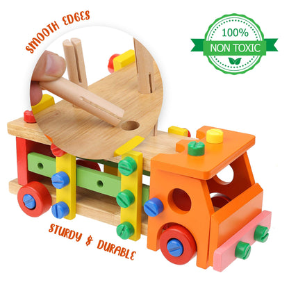 Juego de herramientas de madera para construir vehículos de Boxiki Kids