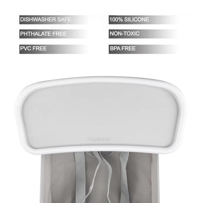 PandaEar Asiento elevador portátil para bebé, plegado compacto con correas de seguridad y bandeja de alimentación