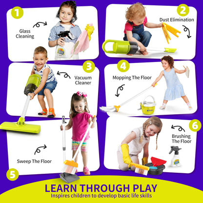 Juego de juguetes de limpieza para niños pequeños