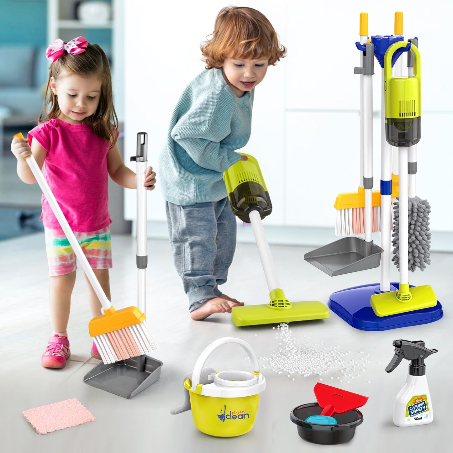 Juego de juguetes de limpieza para niños pequeños