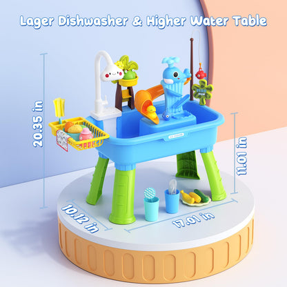 Mesa de agua con bomba, actividades sensoriales exteriores de verano