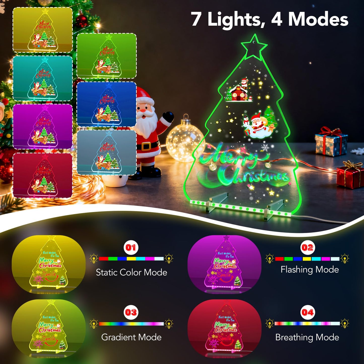Kids LED Note Board Pad with Light 4 Modes 7 Colors