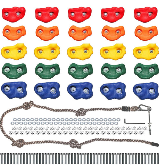 Presas de escalada Jungle Gym Kingdom para niños, 25 asas