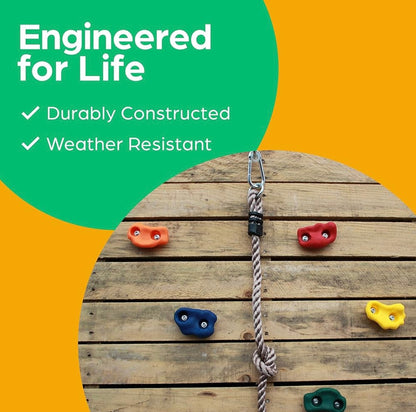 Presas de escalada Jungle Gym Kingdom para niños, 25 asas