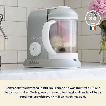 BEABA Babycook Solo - Máquina de alimentos para bebés 4 en 1, vaporizador de puré y licuadora para purés