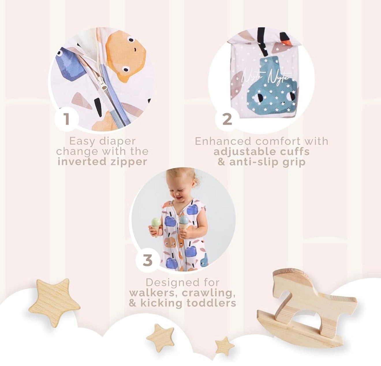 Nyte Nyte Baby - Saco de dormir suave sin mangas, 12-18 meses