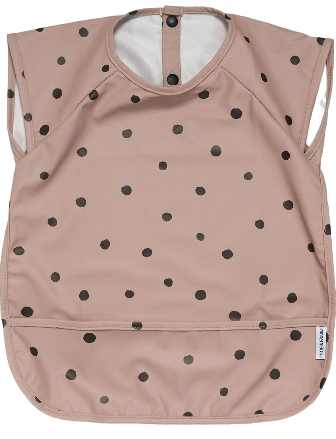 modernKIDS Babero impermeable de manga corta con bolsillo para atrapar migas