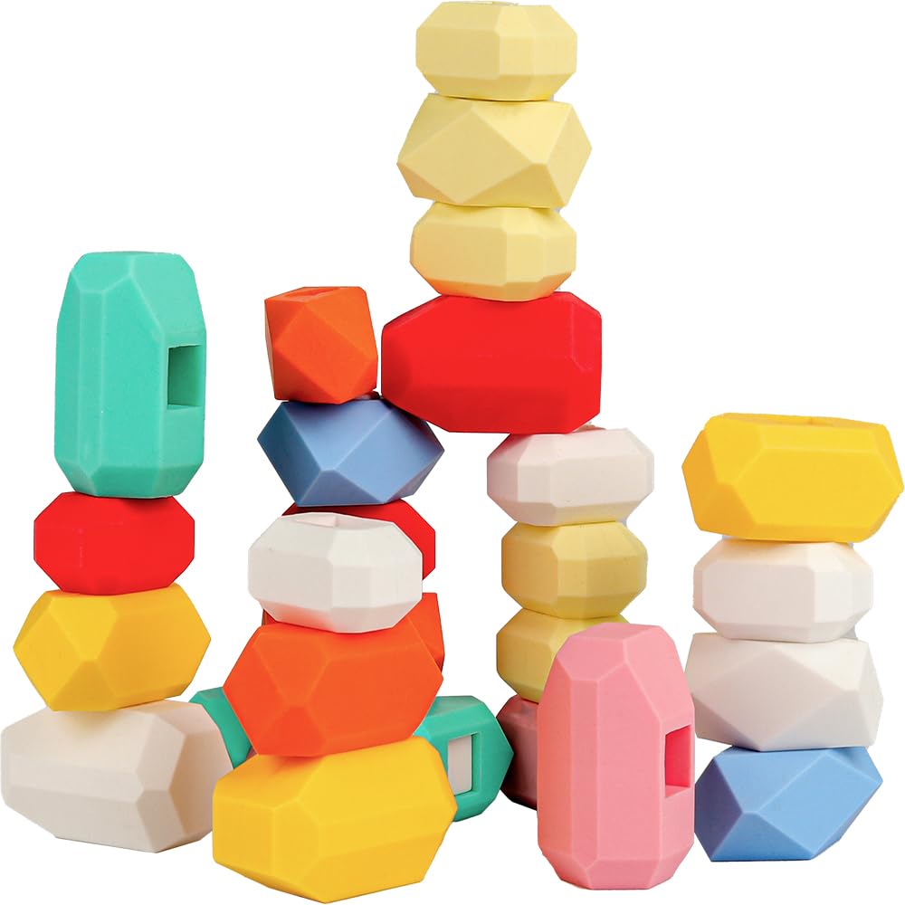 D-FantiX 39 piedras apilables de silicona para clasificar rocas