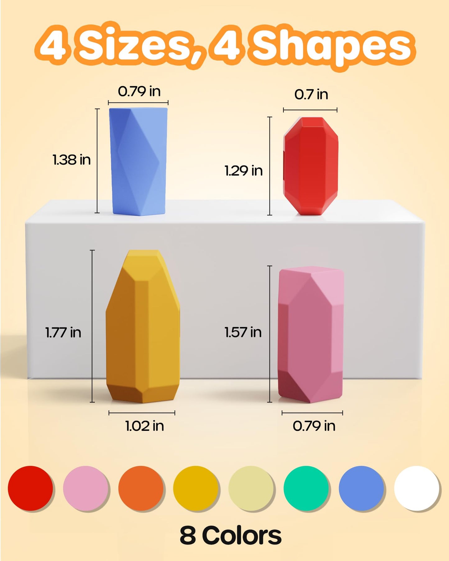 D-FantiX 39 piedras apilables de silicona para clasificar rocas