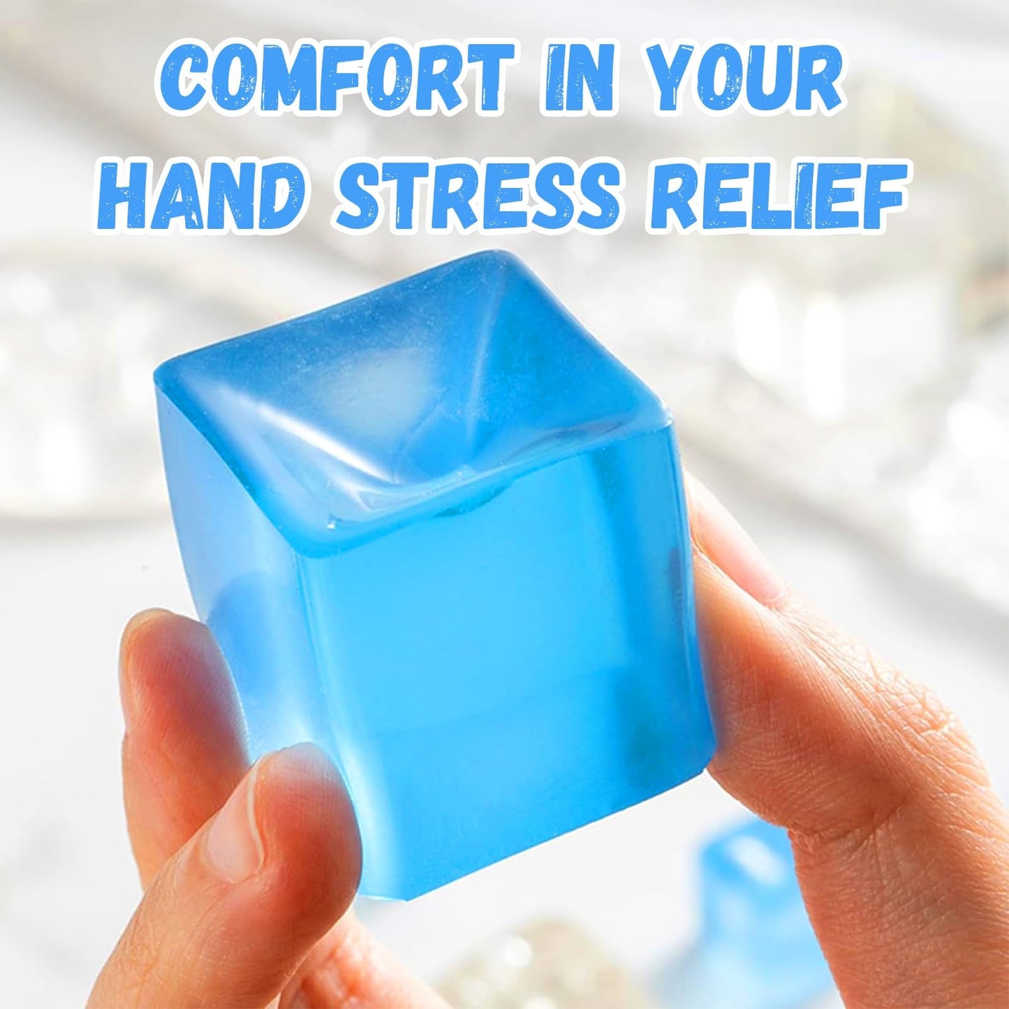 24 bolas antiestrés y sensoriales, juguetes para apretar cubitos de hielo