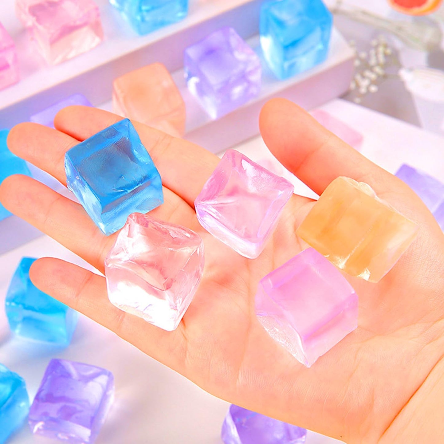24 bolas antiestrés y sensoriales, juguetes para apretar cubitos de hielo