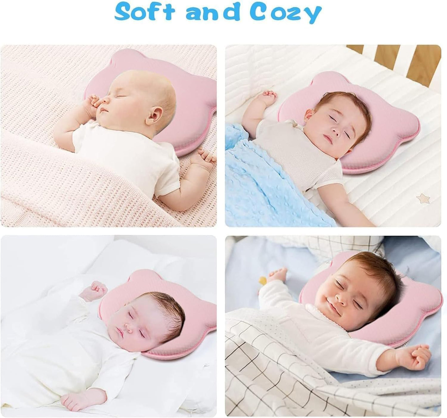 Almohada para bebé rosada oso