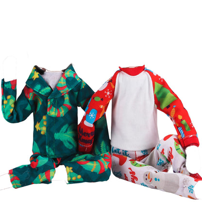 YAMASO ELF Conjunto de ropa de dormir para muñeca de 2 piezas (verde+rojo)