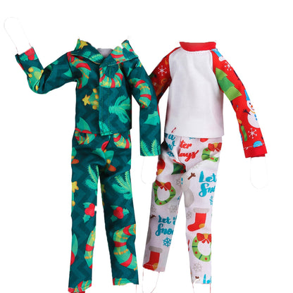 YAMASO ELF Conjunto de ropa de dormir para muñeca de 2 piezas (verde+rojo)