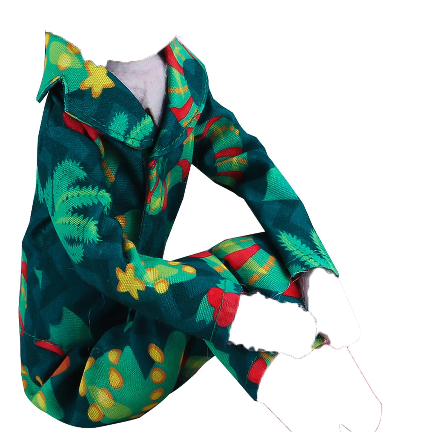 YAMASO ELF Conjunto de ropa de dormir para muñeca de 2 piezas (verde+rojo)