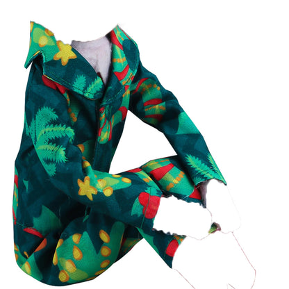 YAMASO ELF Conjunto de ropa de dormir para muñeca de 2 piezas (verde+rojo)