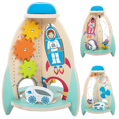 Cubo de actividades Montessori de madera para bebés