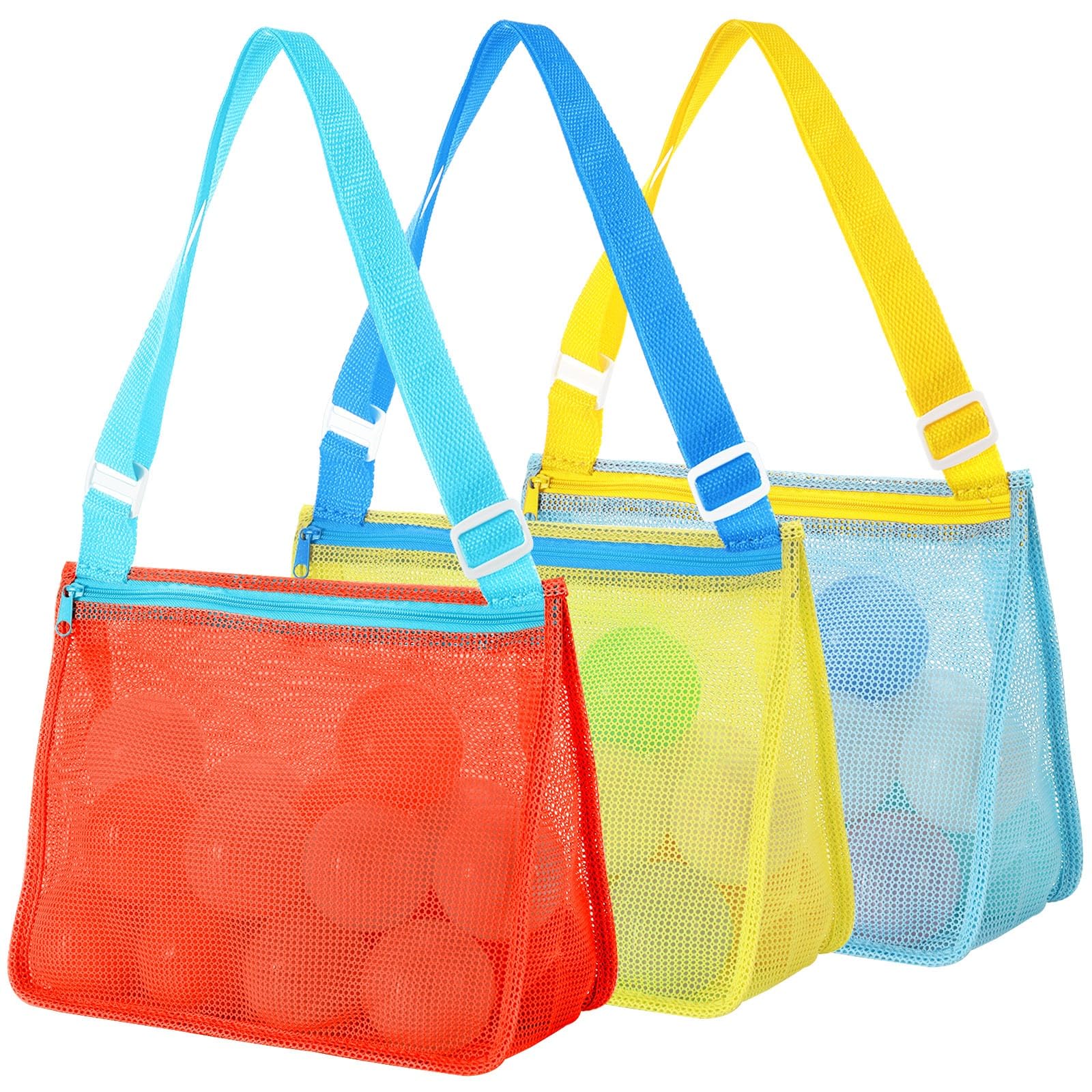 MARFOREVER Paquete de 3 juguetes de playa de malla, bolsa de playa