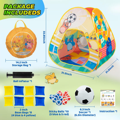 Tienda de campaña 5 en 1 para niños con juego de lanzamiento de bolsas de frijoles
