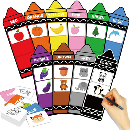 Juego de 55 piezas de clasificación de colores de crayón para colorear