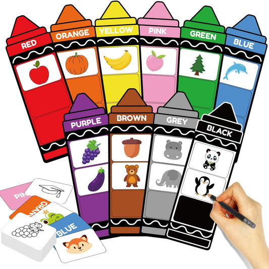 Juego de 55 piezas de clasificación de colores de crayón para colorear