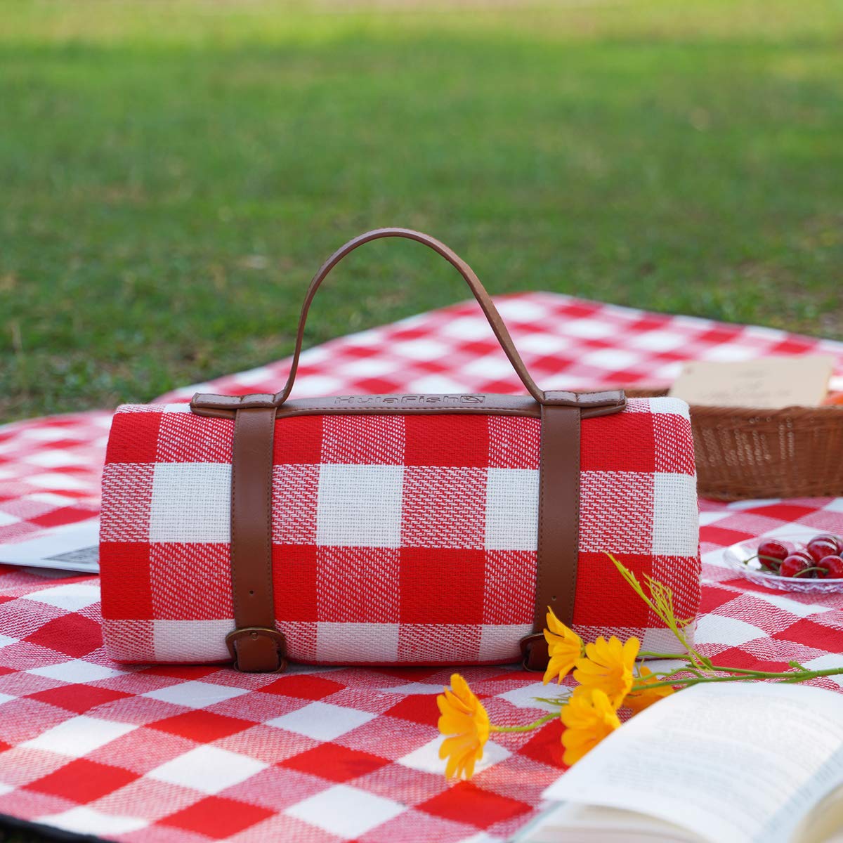 Manta de picnic impermeable HulaFish grande de 150 x 200 cm - Plegable de 3 capas