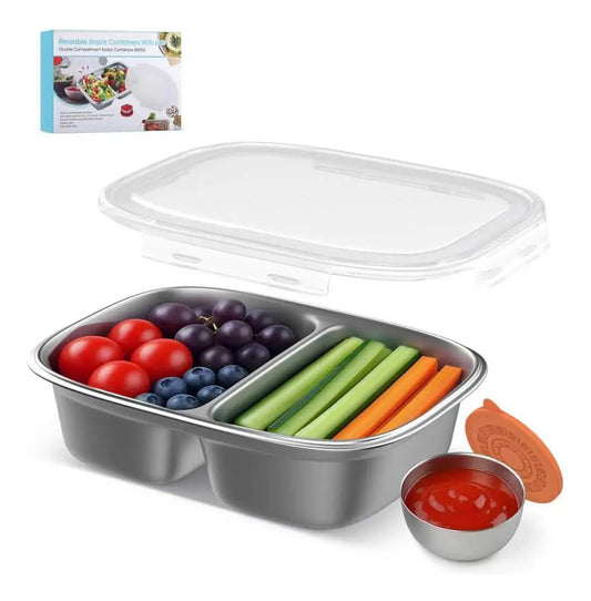 Contenedor De Snack De Acero Inoxidable 850ml Con Tapa