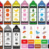 Juego de 55 piezas de clasificación de colores de crayón para colorear