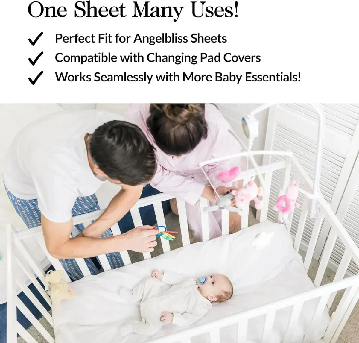 100% ORGANIC BASSINET FITTED SHEETS (3-PACK)