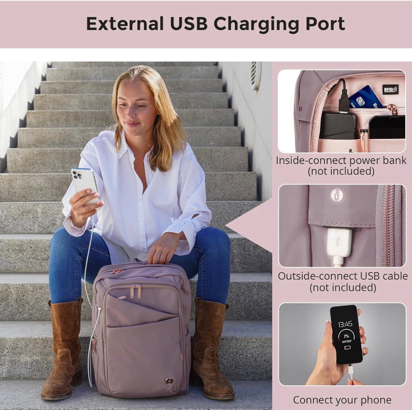 Mochila de diseño Swissdigital para laptop para mujeres