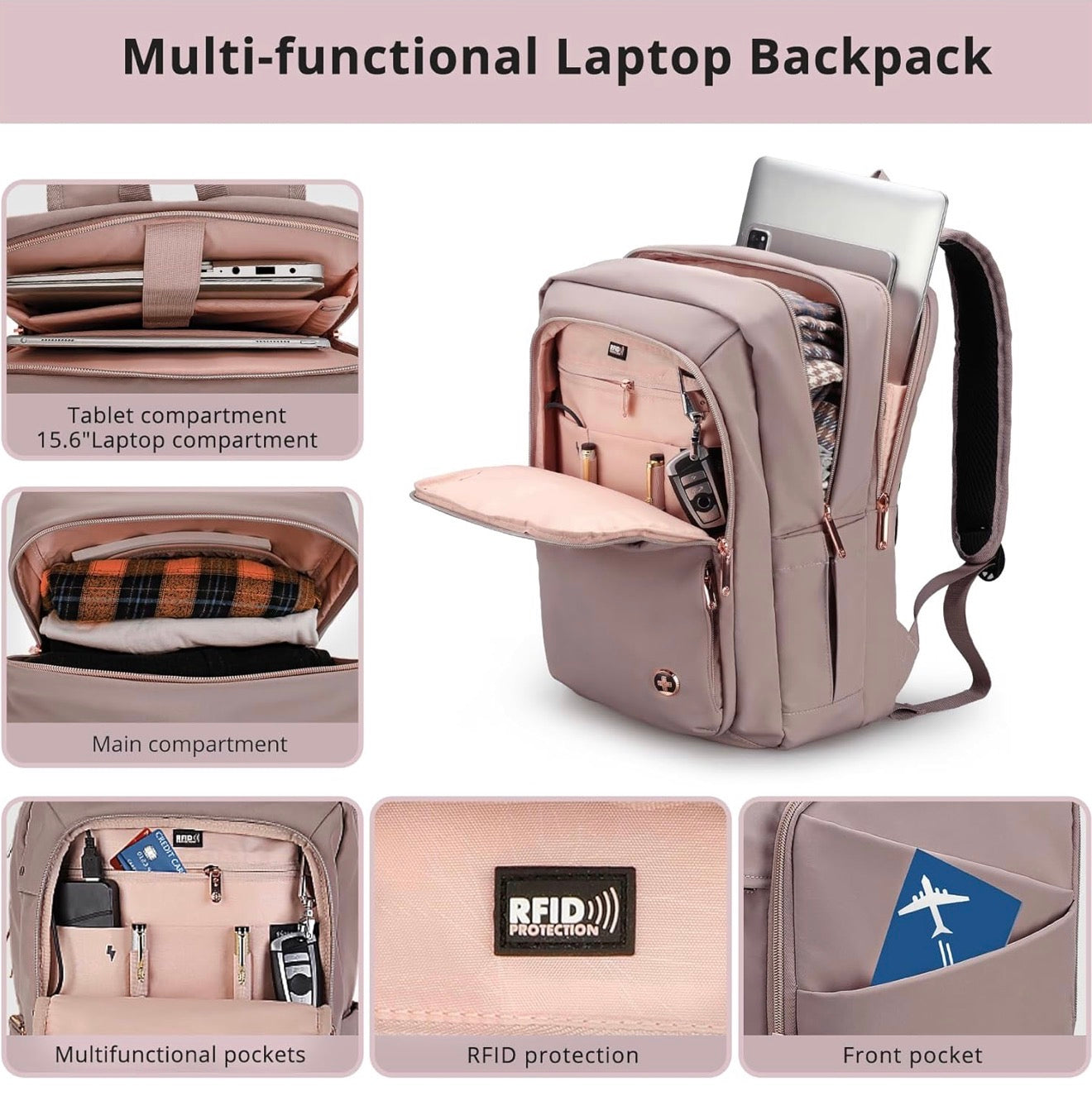 Mochila de diseño Swissdigital para laptop para mujeres