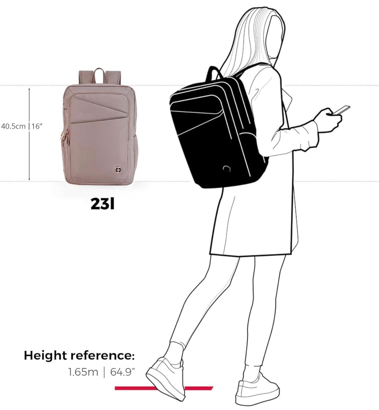 Mochila de diseño Swissdigital para laptop para mujeres