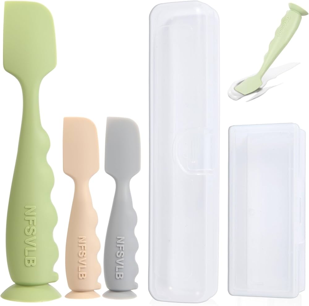 Espátula de crema para pañales para bebés con funda, 1 espátula grande de 2 mini