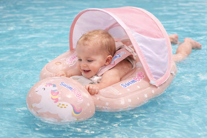 SiwmBoBo, flotador para bebés con toldo de protección solar, 3-10 meses
