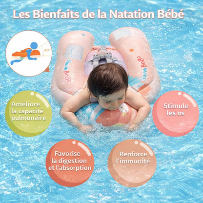 SiwmBoBo, flotador para bebés con toldo de protección solar, 3-10 meses
