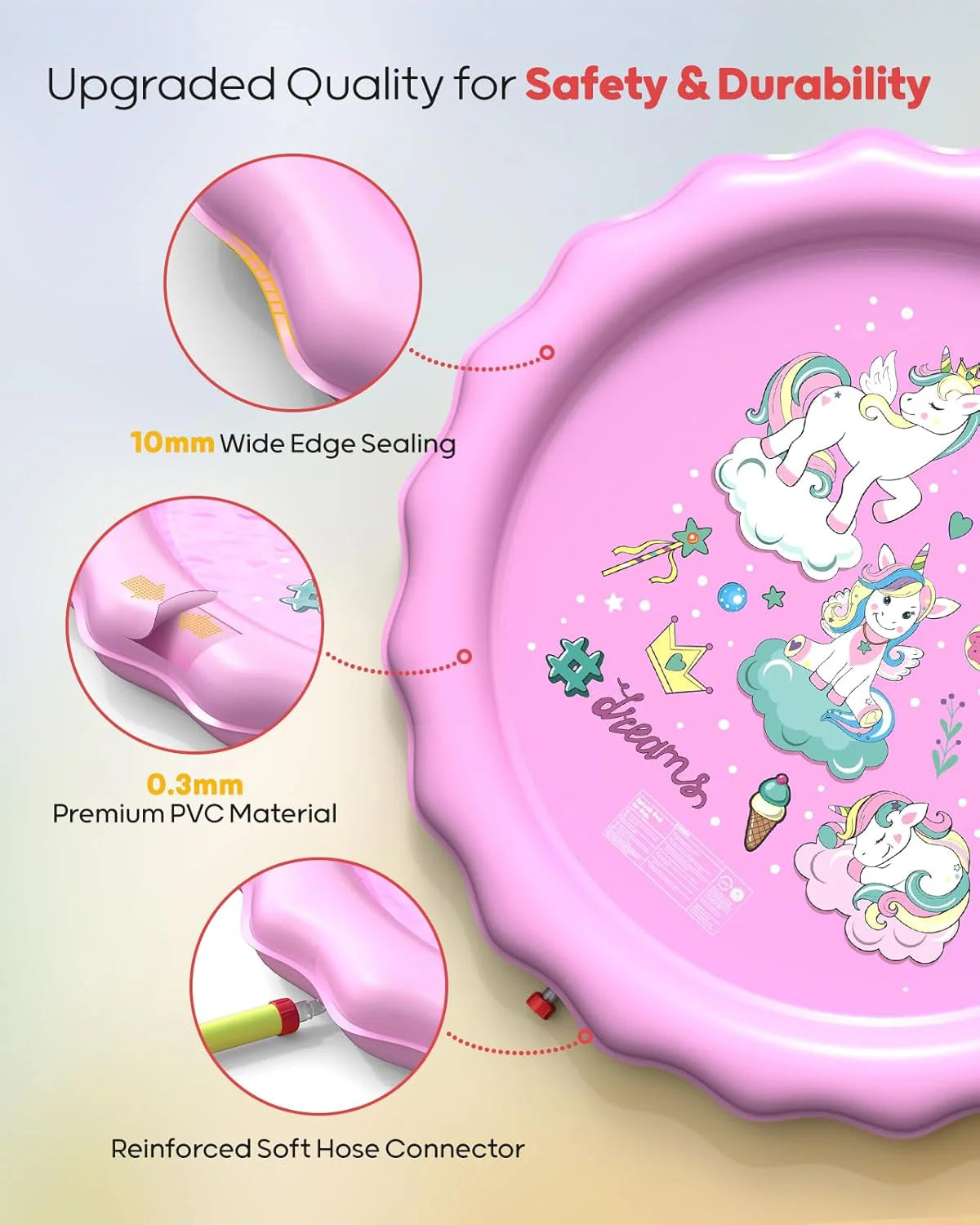 Qpau pad acuático para niños pequeños de 1 a 3 años