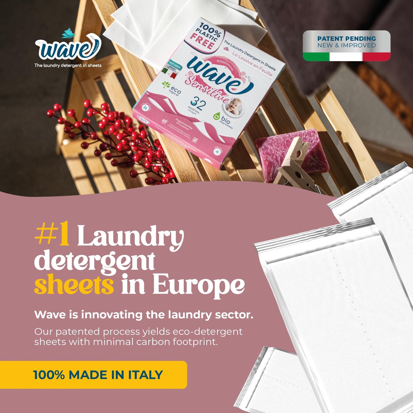 Hojas de detergente para ropa