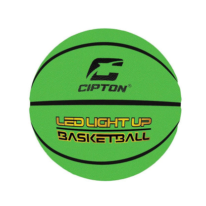 Balón de baloncesto recargable con LED CIPTON: 29,5 pulgadas, verde